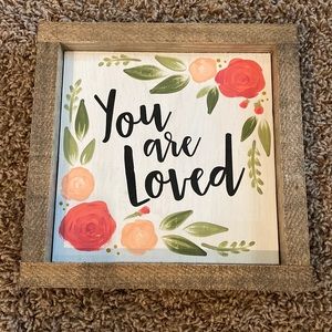 Jelly Bird Signs “You Are Loved” wood painted sign - like new